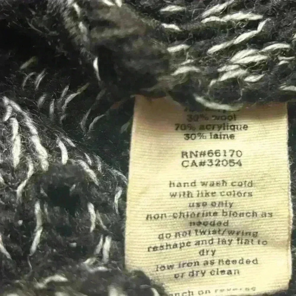 Silence + Noise Black & White Knit Sweater Size Small Wool Blend Scoop Neck. - Picture 6 of 6